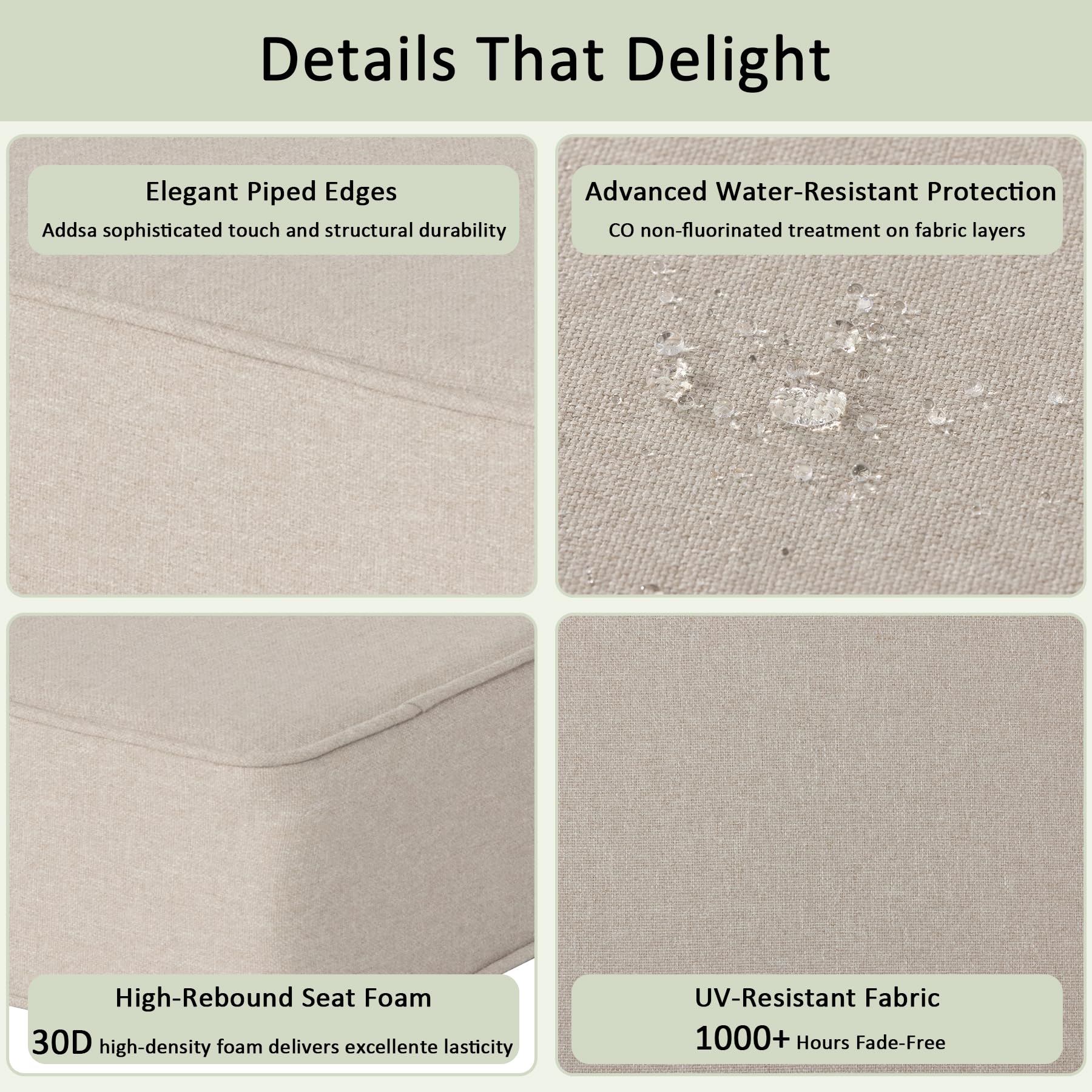 COZYVIDA UV-resistant fabric keeps colors vibrant in sun.