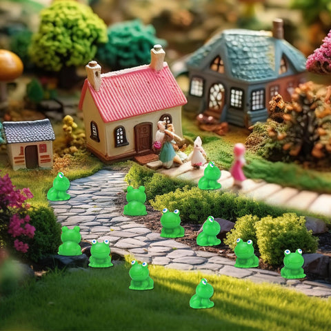 CozyWhimsy colorful frog figures for dollhouse scenes