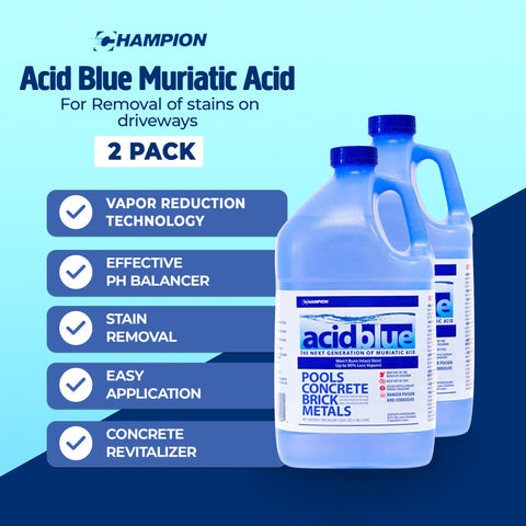 CPDI Champion Acid Blue bottle with vapor reduction label for safer use
