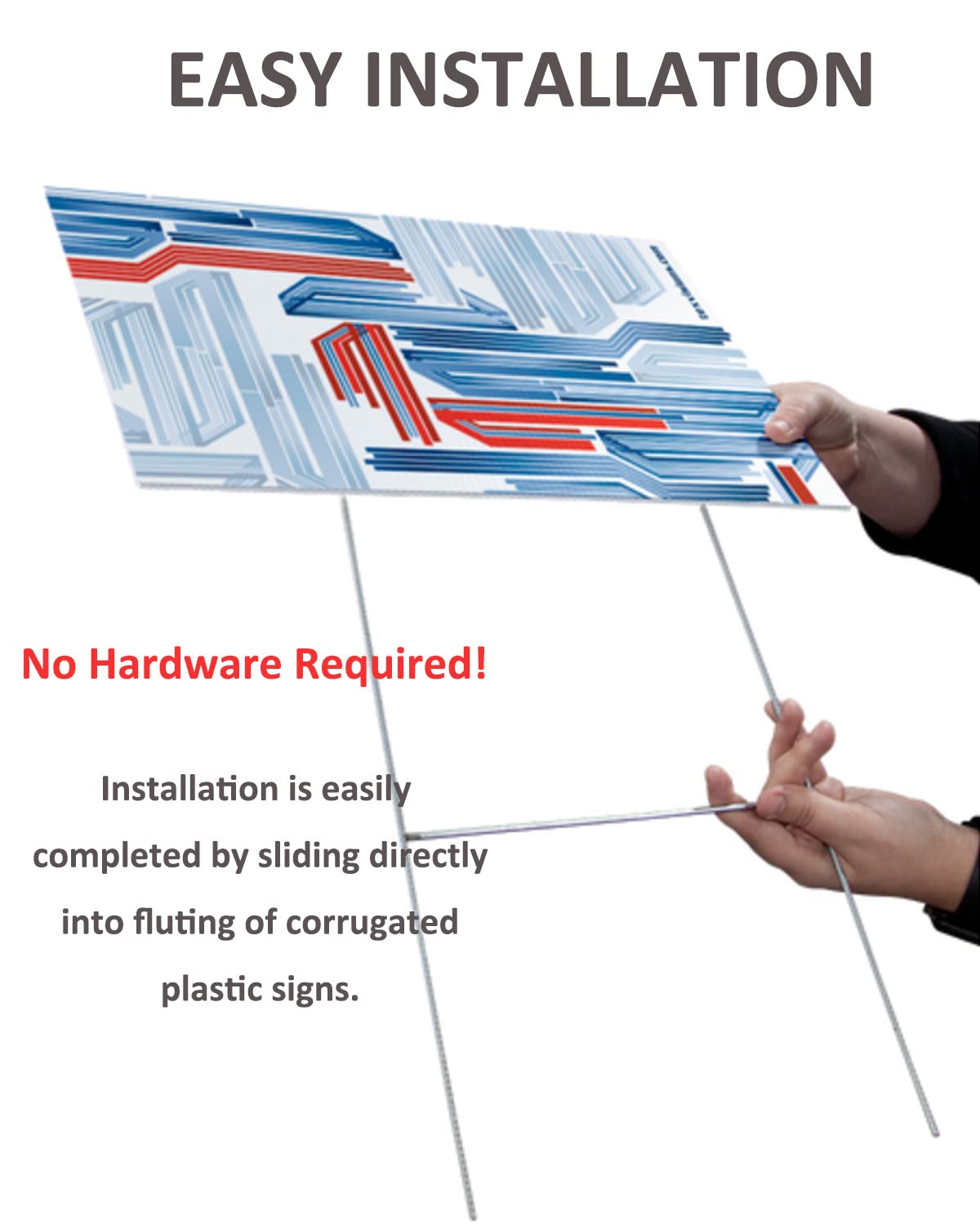 CPTC FLRAE H-frame stake 18in fits 4mm or 5mm corrugated signs outdoors.