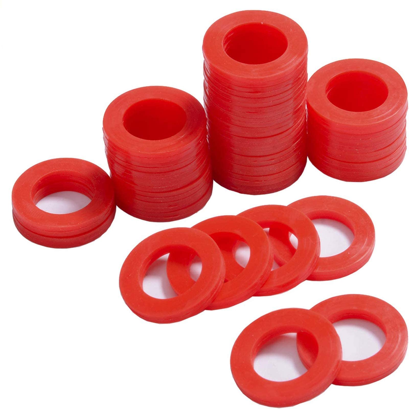 CPWUFIYD silicone washer pack – red gaskets for 3/4 inch hoses, leak prevention.