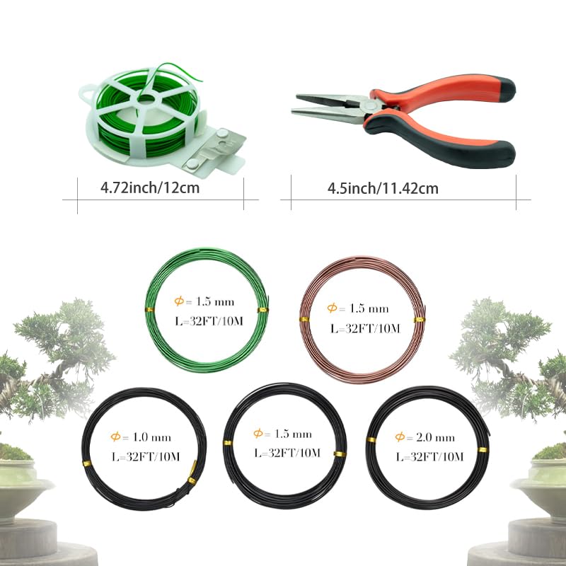 Cpzhlti bonsai wire rolls with varied gauges for versatile training.