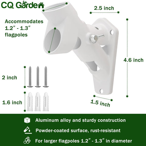 CQ Garden bracket includes screws for quick, secure wall installation.