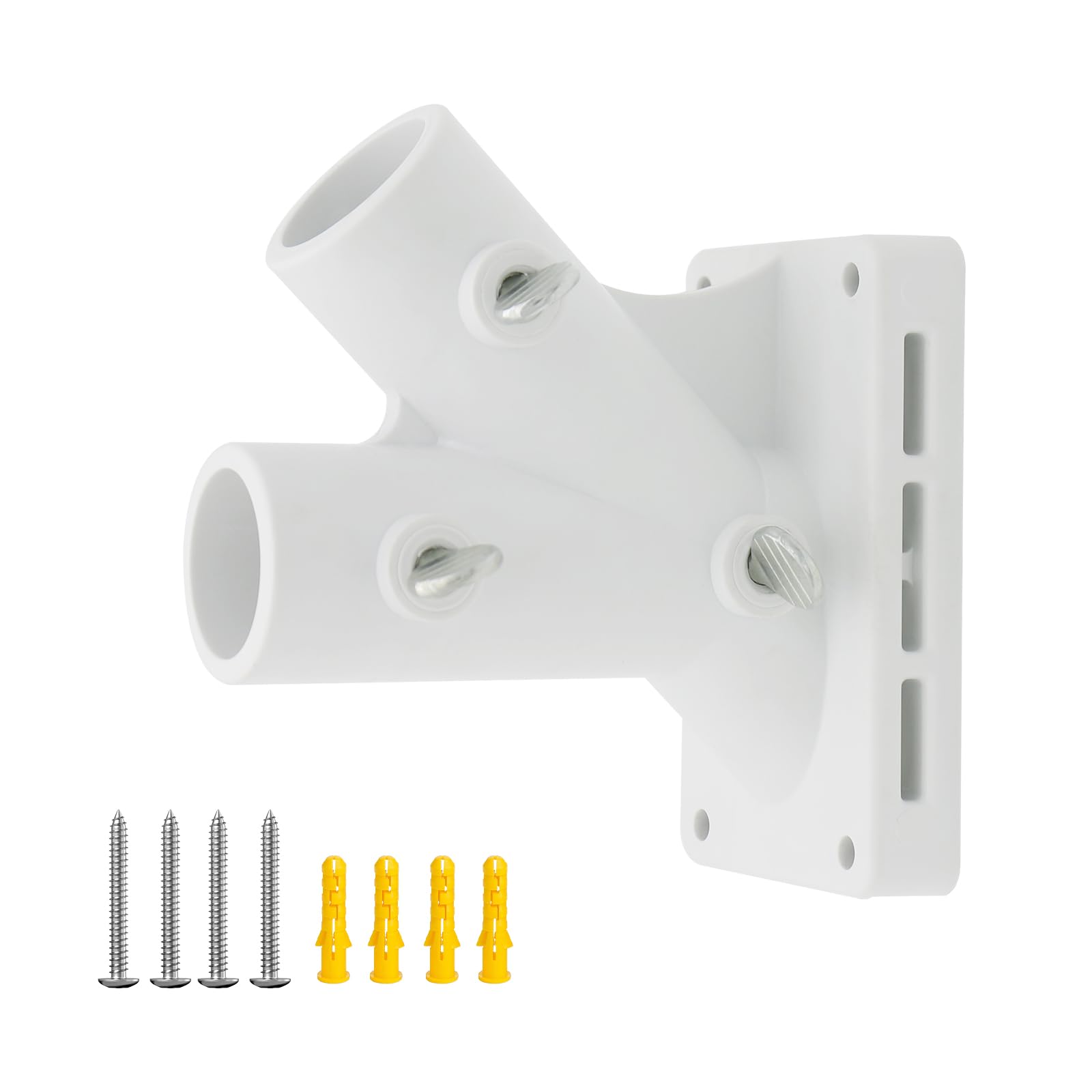 CQ Garden flag pole holder on outside wall fits 1-inch poles securely