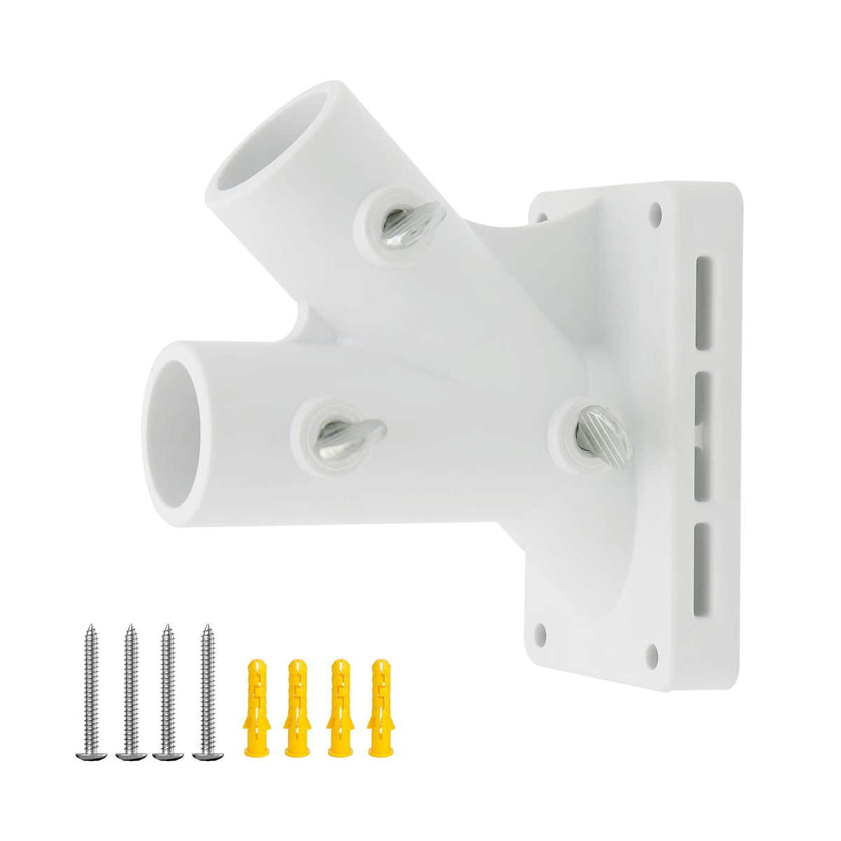CQ Garden flag pole holder on outside wall fits 1-inch poles securely