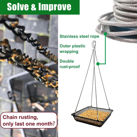 CQAIRIOU bird feeder tray with anti-rust finish offers durable garden decor