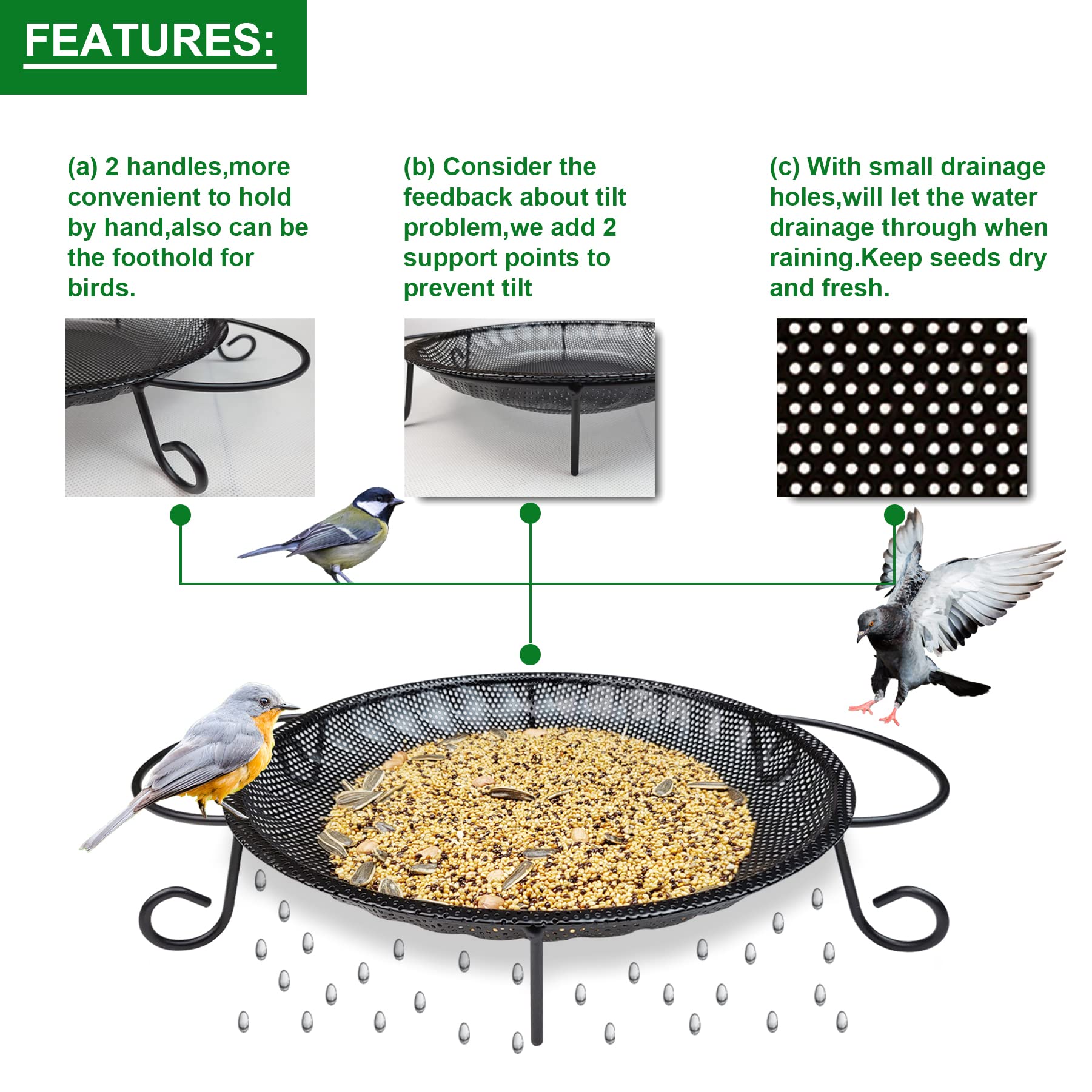 CQAIRIOU powder-coated finish resists rust for year-round outdoor use.