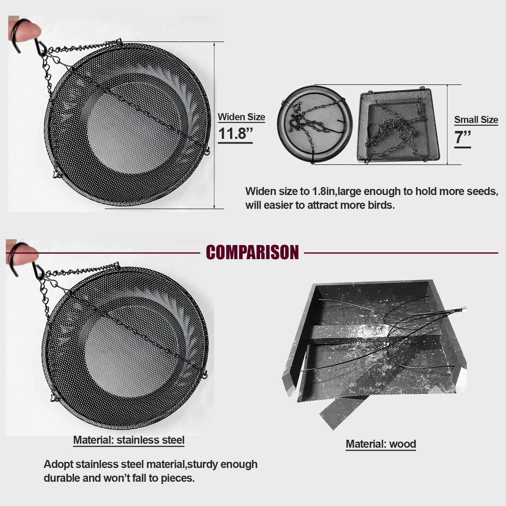 CQAIRIOU premium tray with drainage holes prevents moisture and keeps seeds dry.