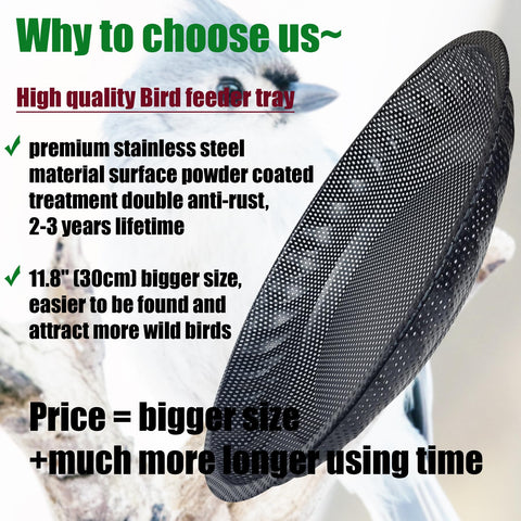 CQAIRIOU hanging tray shows ample seed capacity for more visiting birds.