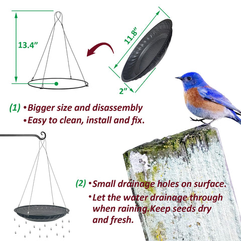 CQAIRIOU stainless steel mesh seed tray offers a durable, rust-resistant feeding surface