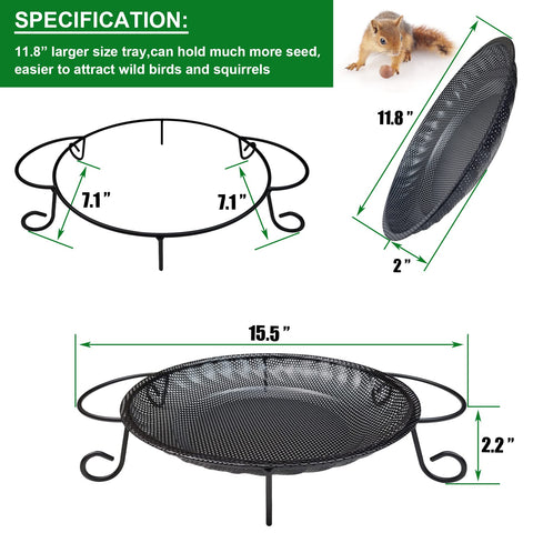 CQAIRIOU stainless steel mesh tray keeps seeds dry for birds.
