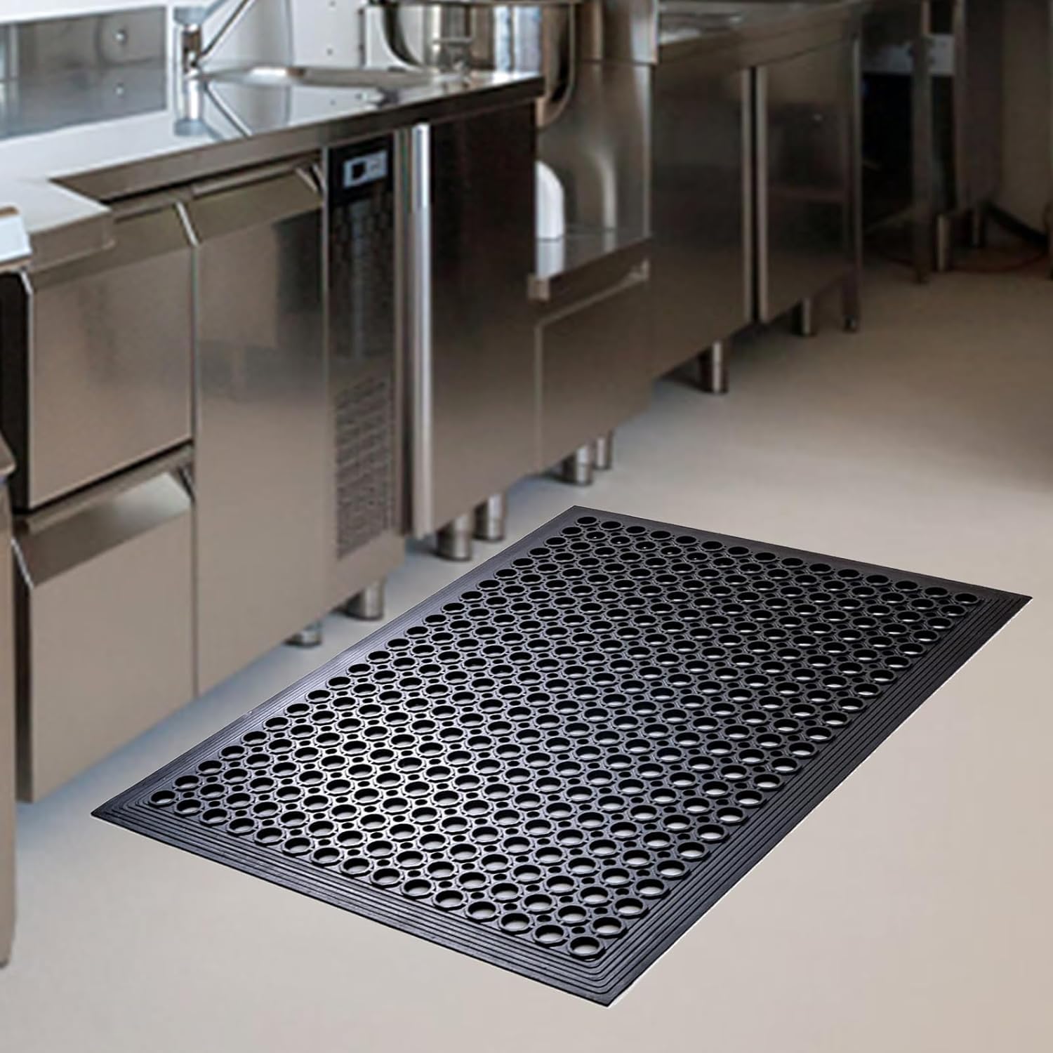 Crablux commercial kitchen mats provide non-slip footing in busy kitchens