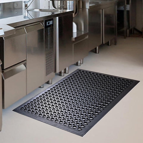 Crablux commercial kitchen mats provide non-slip footing in busy kitchens