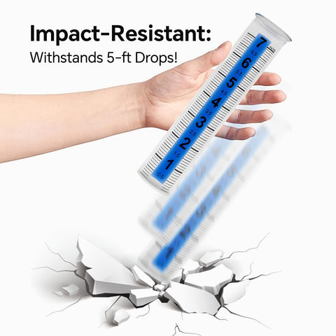 Cracrab freeze-proof rain gauge tube designed for winter yard use.