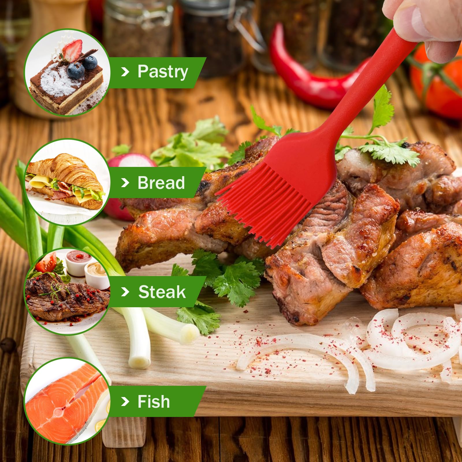 Craebuer silicone basting brush ideal for BBQ grill use.