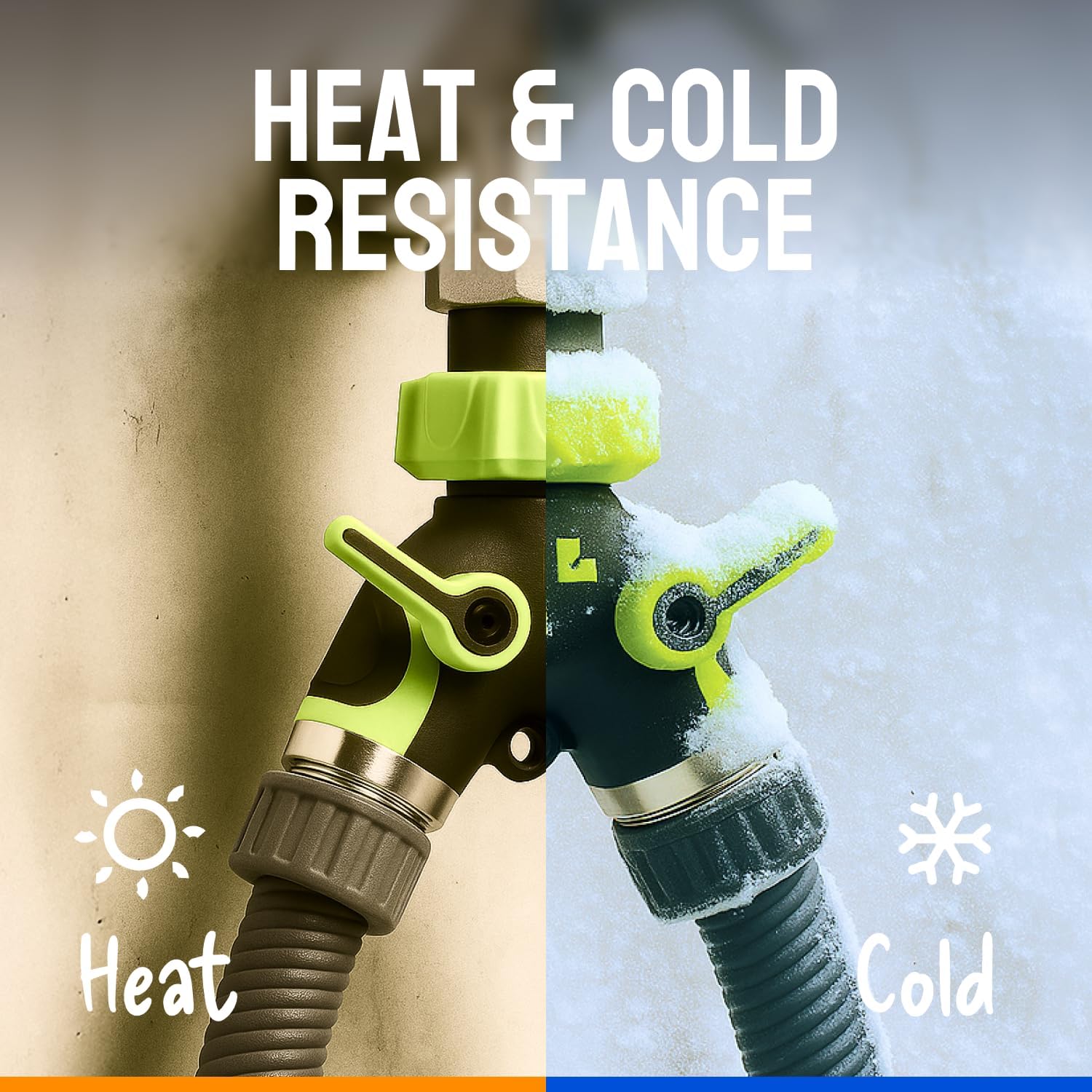 Craft911 dual water control splitter keeps two hoses ready for irrigation.