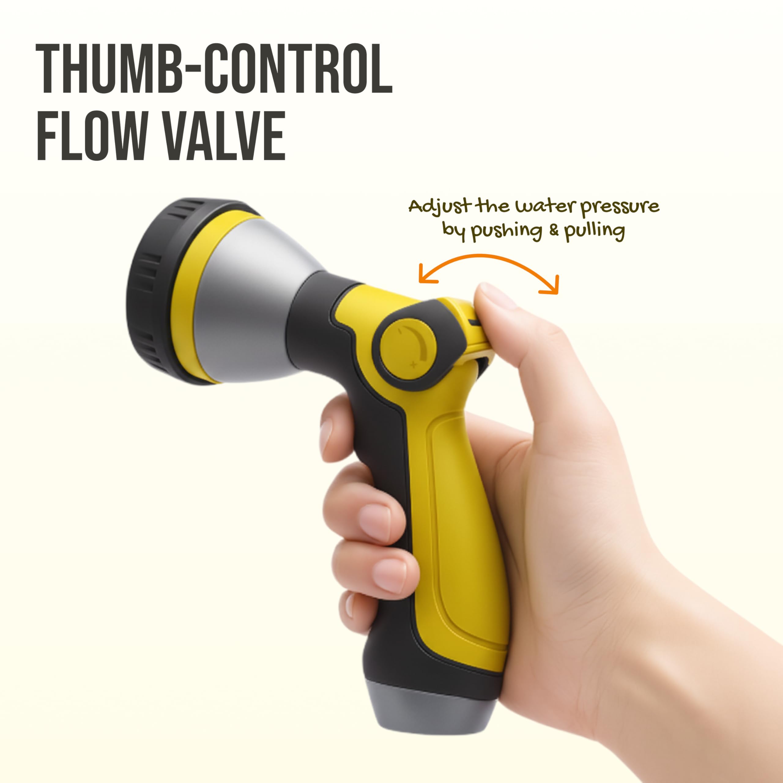 Craft911 garden hose nozzle displaying eight spray patterns for versatility
