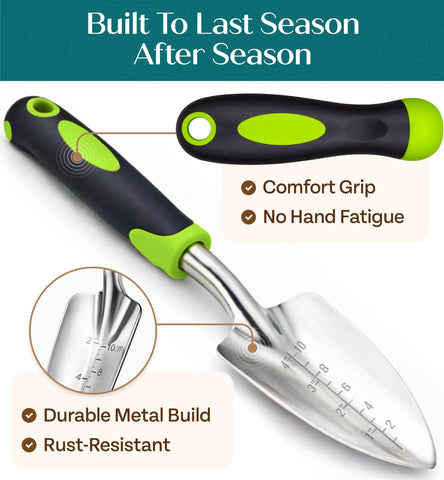Craft911 GROWIT hand rake showing smooth, secure handle for soil work.