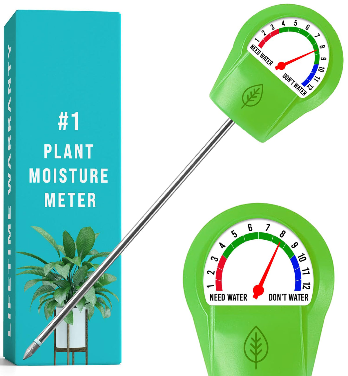 Craft911 GrowIt moisture meter in pot shows quick moisture reading