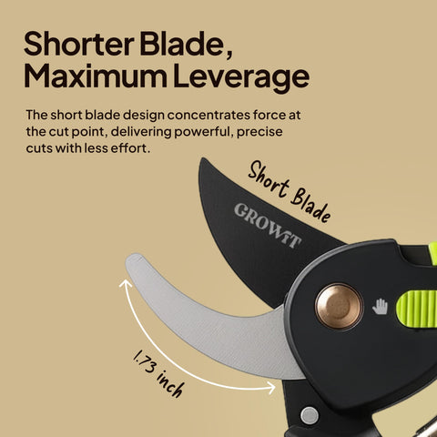 Craft911 Lime Bypass Pruning Shears rust-resistant Teﬂon coating protects blades outdoors