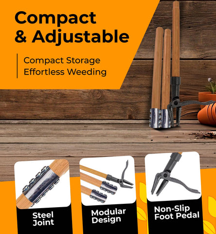 Craft911 weed puller helps weed removal without bending or kneeling.