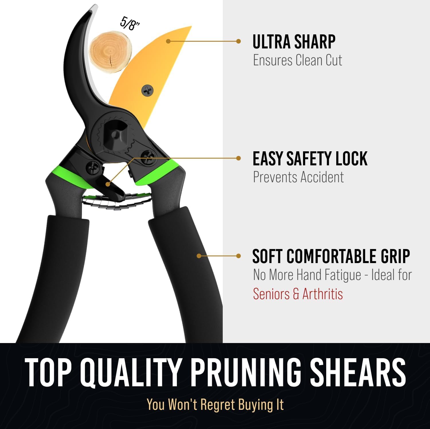 Craft911 pruning shears with titanium coating on the blade, offering rust resistance