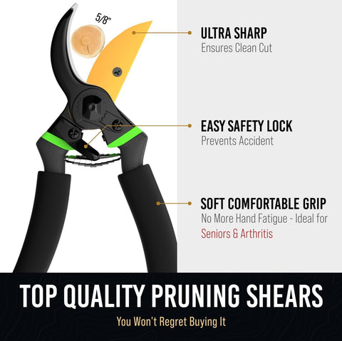 Craft911 pruning shears with titanium coating on the blade, offering rust resistance