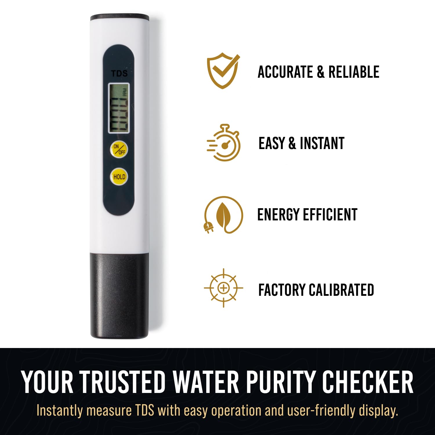 Craft911 TDS Meter LCD display showing fast, clear readings for quick checks.