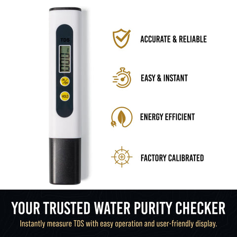 Craft911 TDS Meter LCD display showing fast, clear readings for quick checks.