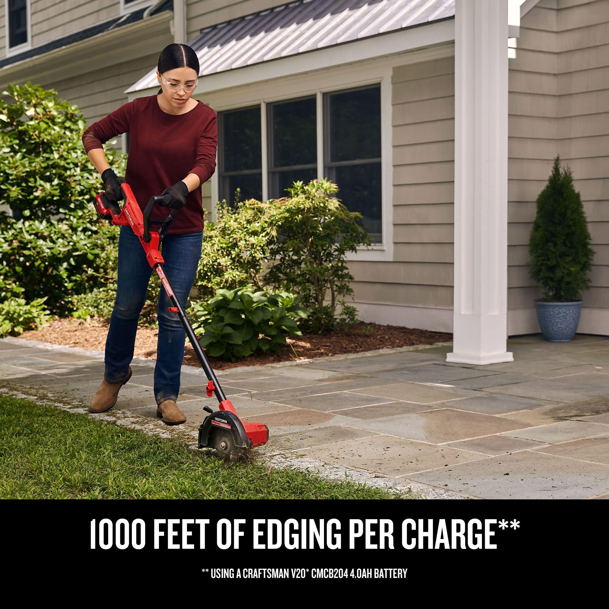 Craftsman 20V Edger four depth settings tailor cut height.