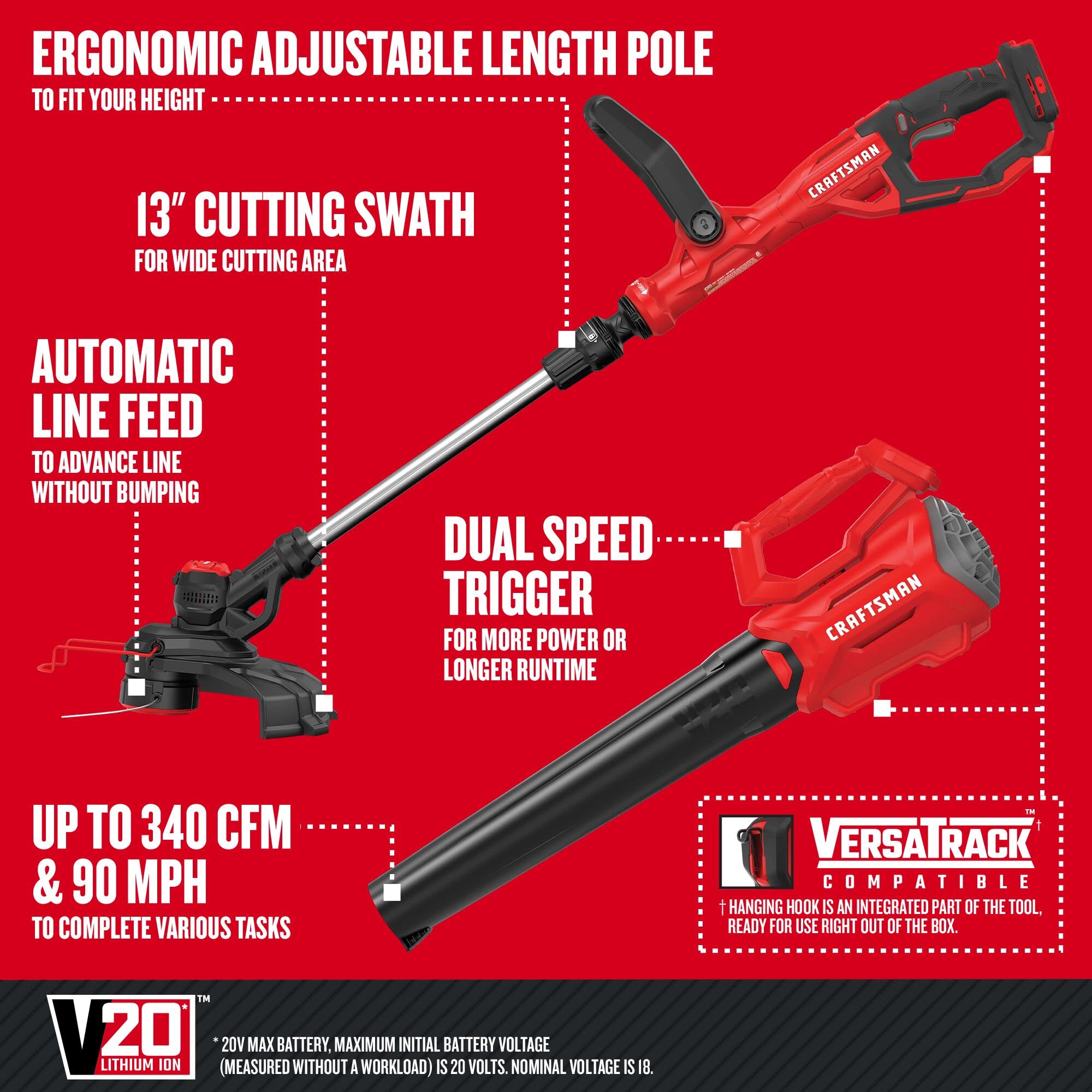 CRAFTSMAN weedwacker auto line feed for uninterrupted trimming