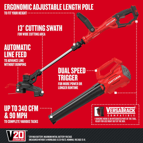 CRAFTSMAN weedwacker auto line feed for uninterrupted trimming