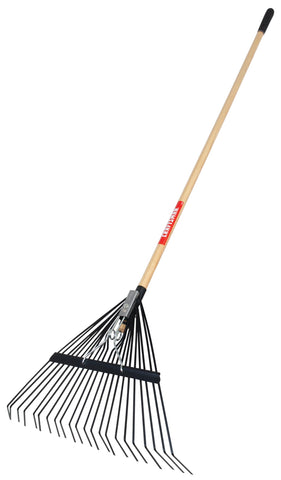Craftsman lawn rake front view shows 22 tines for efficient debris removal.