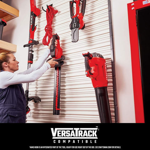 CRAFTSMAN 230 mph airflow nozzle demonstrates high-speed debris clearance.