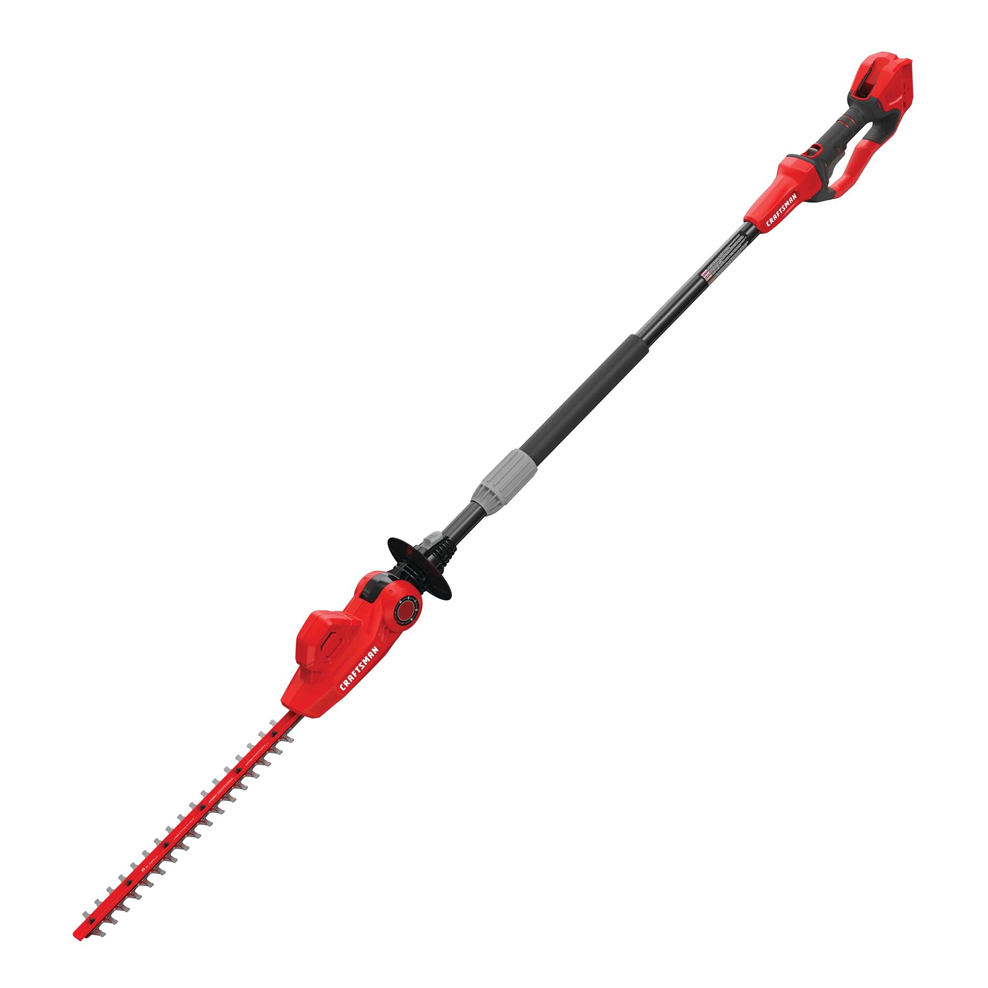 Pivoting head on the Craftsman CMCPHT818B enables flexible trimming angles.