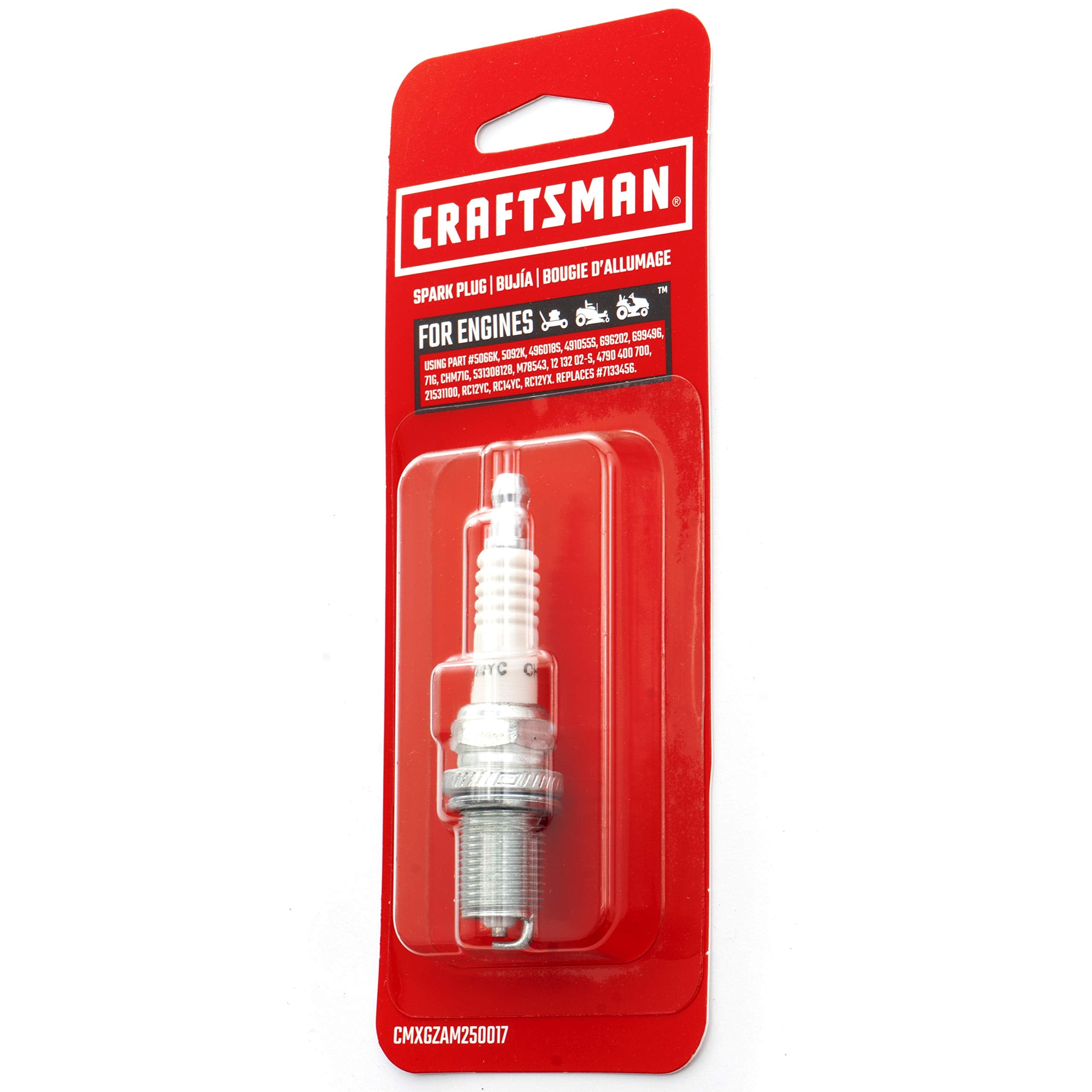Craftsman CMXGZAM250017 spark plug in engine compartment for reliable starts.