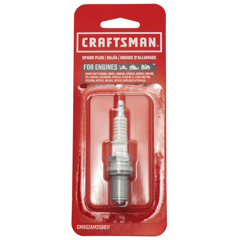 Craftsman CMXGZAM250017 RC12YC spark plug for walk and ride engines, potential smoother starts.