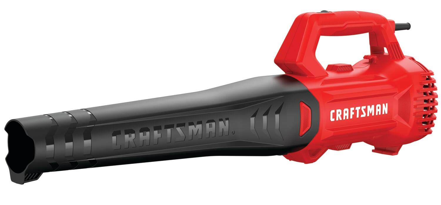 CRAFTSMAN corded leaf blower axial design close-up showing powerful airflow.