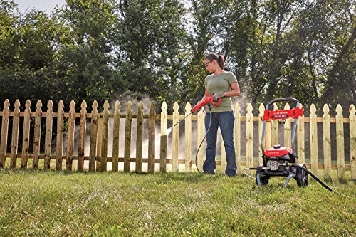 CRAFTSMAN electric pressure washer tackling car, sidewalk, and patio tasks.