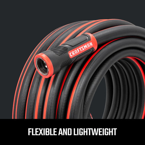 Craftsman hose bent smoothly to showcase exceptional flexibility in cold weather.