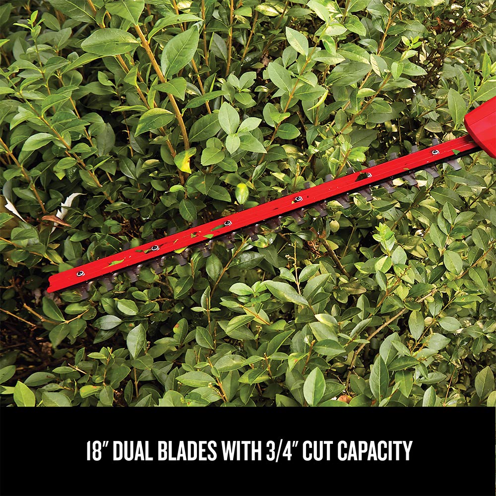 Craftsman hedge trimmer Versatrack hang compatibility enables easy storage.