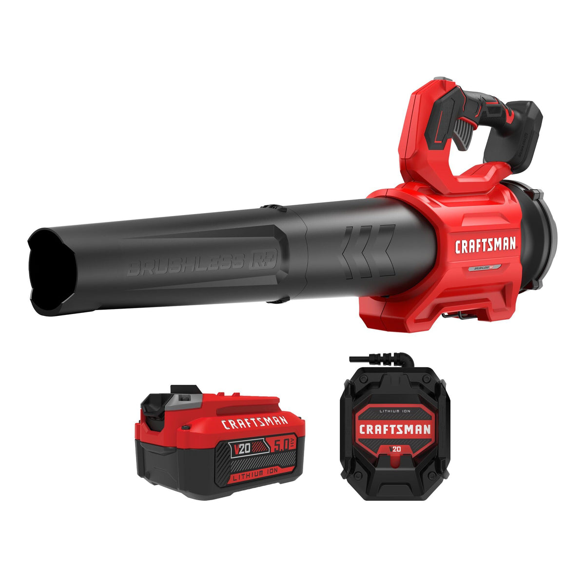 CRAFTSMAN Leaf Blower V20 RP in action clearing leaves with extended runtime