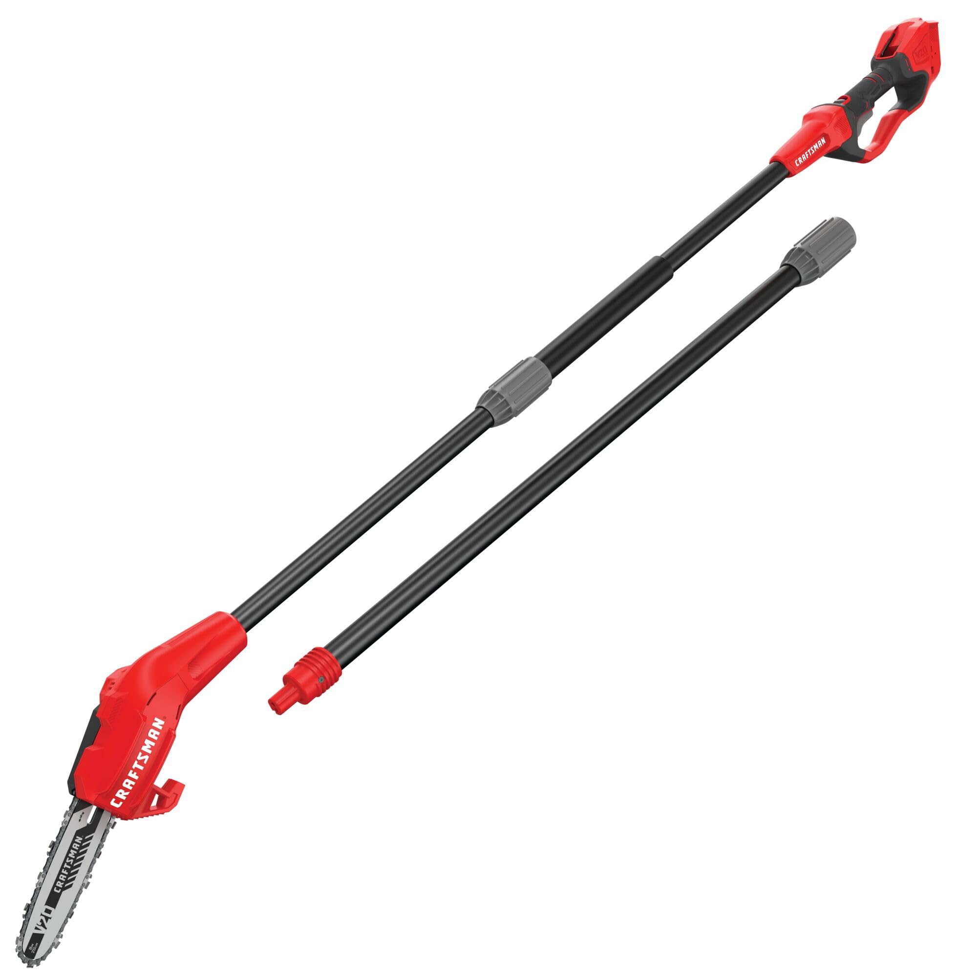 CRAFTSMAN pole saw extension pole increases reach for tall branches.