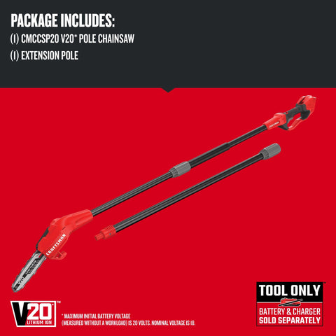 CRAFTSMAN pole saw soft grip improves maneuverability during trimming.