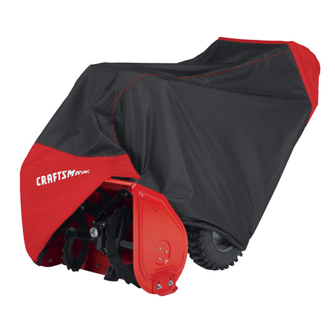 CRAFTSMAN two-stage snow blower cover elastic hem ensures quick, secure protection.
