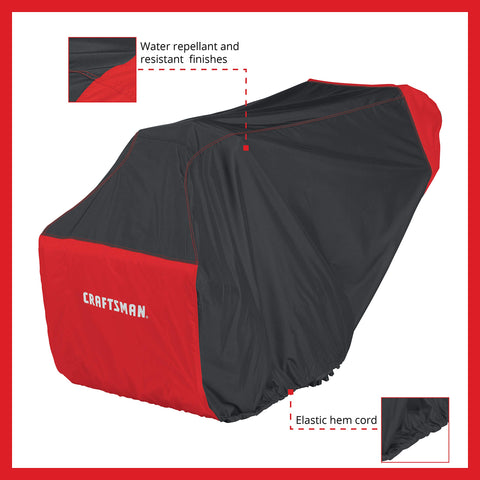 CRAFTSMAN two-stage snow blower cover stitching detail shows durability and finished look.