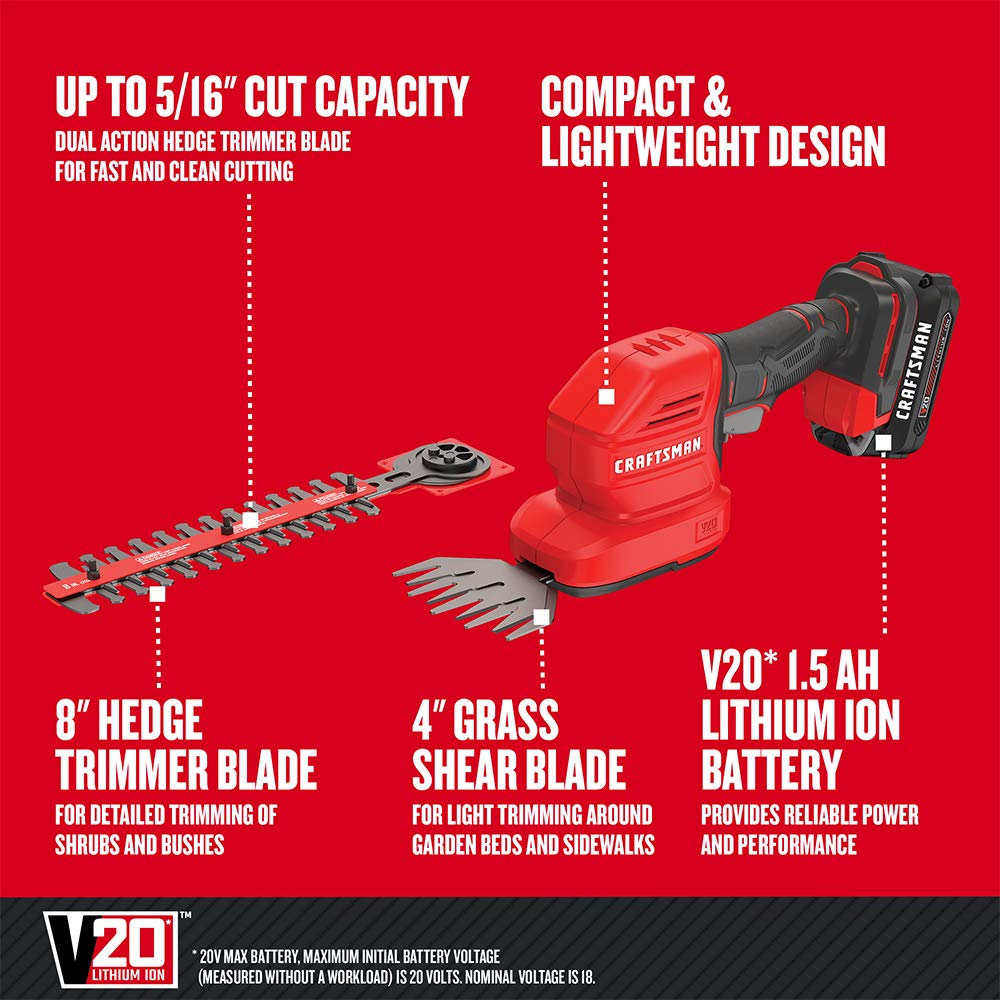 Craftsman V20 1.5Ah battery delivering reliable power and quick recharges.