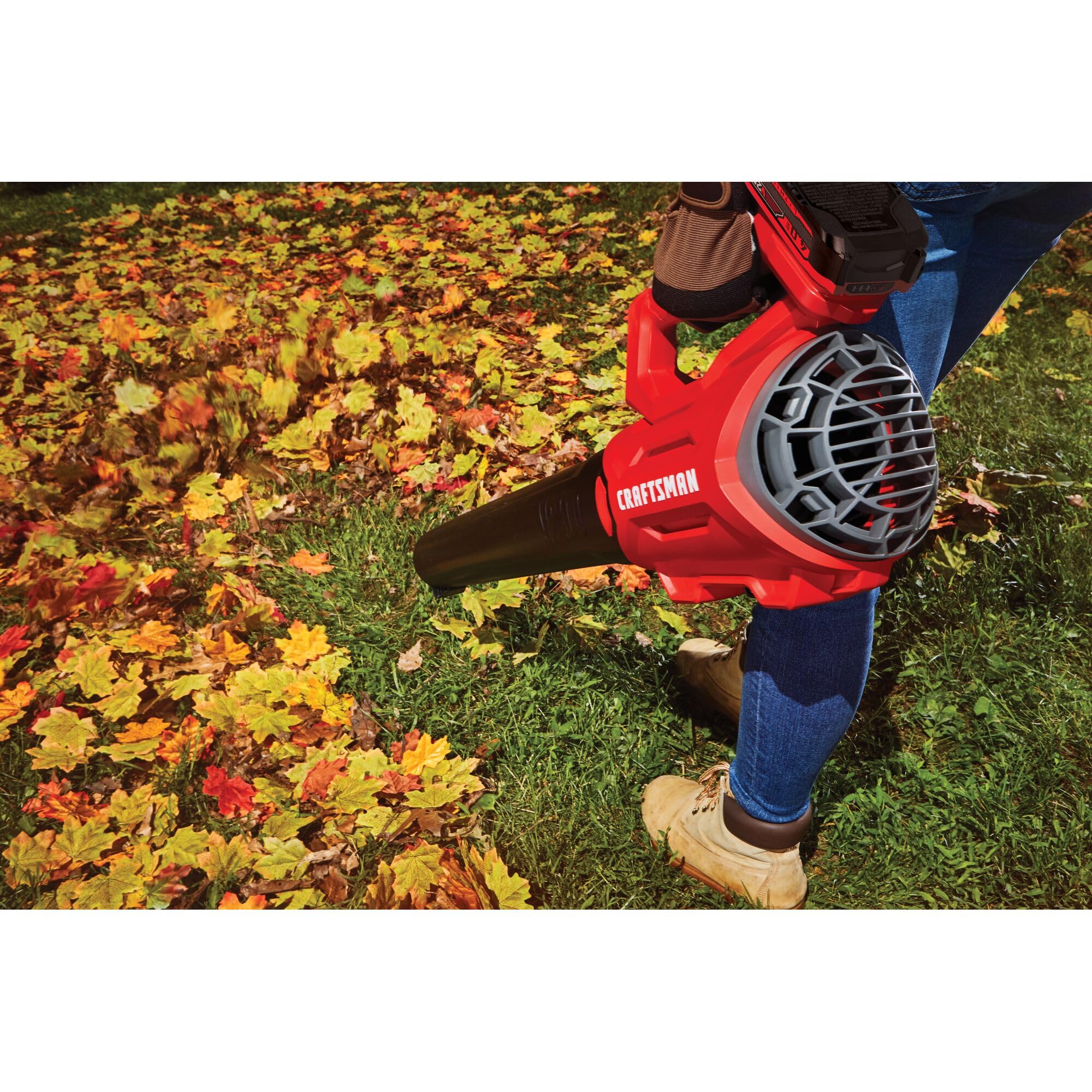 CRAFTSMAN V20 blower two speed trigger adapts to spaces and tasks