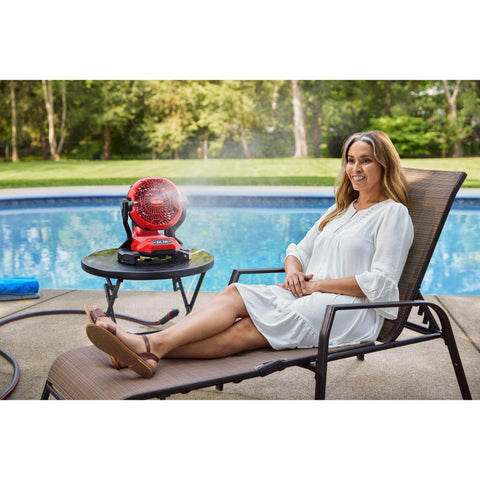 Craftsman V20 misting fan is lightweight and portable for outdoor use
