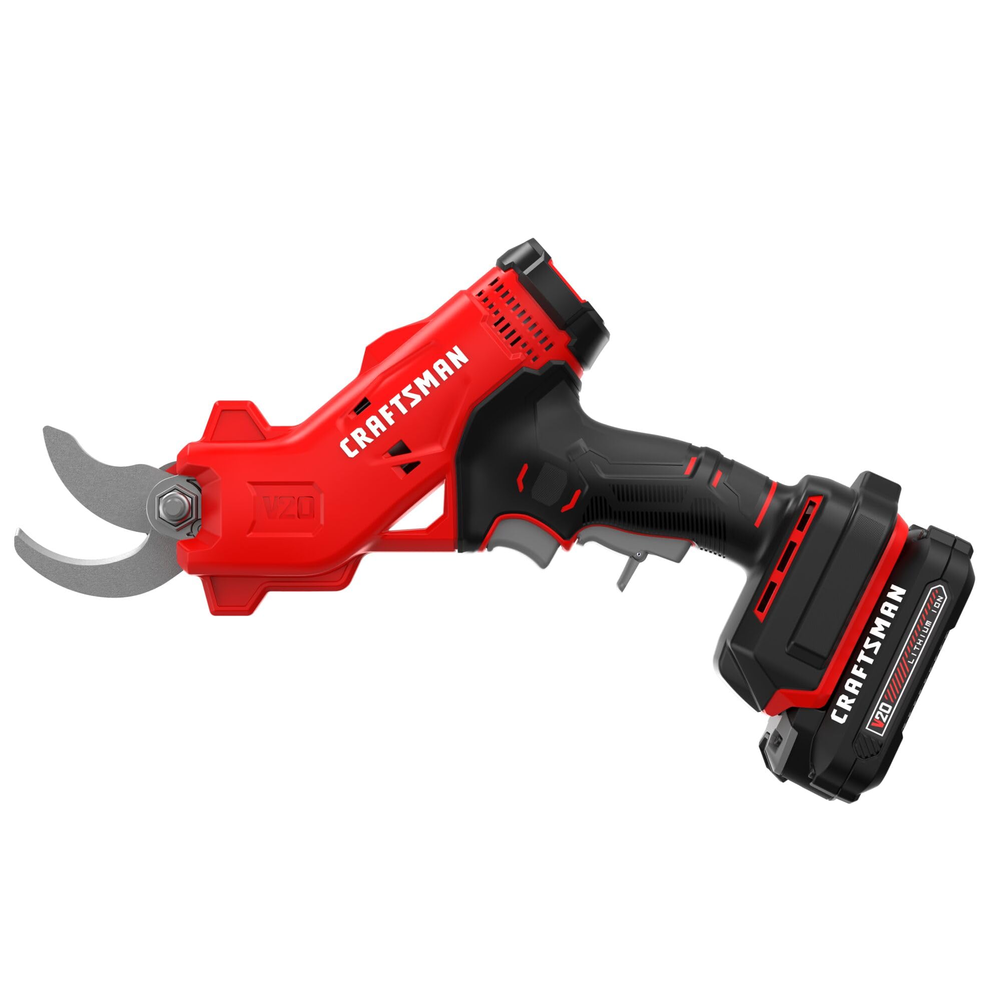 CRAFTSMAN V20 pruner with included battery and charger for ready setup.